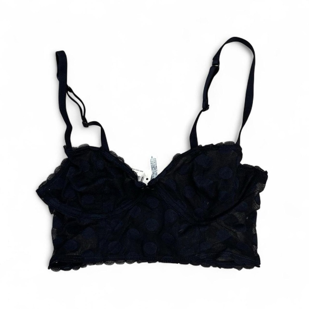 New!!! Hollister sexy Black lace bralette with polka dots